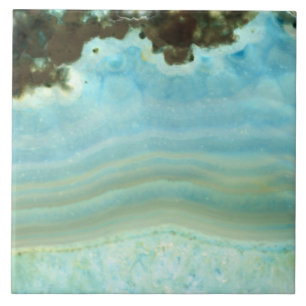 Aangepaste lege Aqua Blue Agate Crystal Patronen Tegeltje