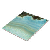 Aangepaste lege Aqua Blue Agate Crystal Patronen Tegeltje (Zijkant)