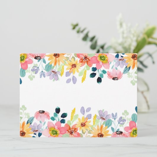Aangepaste lege bloementuin save the date (Staand voorkant)