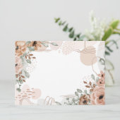 Aangepaste lege bruine beige bloem save the date (Staand voorkant)