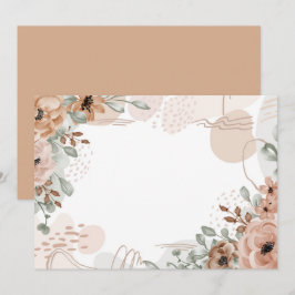 Aangepaste lege bruine beige bloem save the date