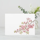 Aangepaste lege kersenbloesem bloemmotief save the date (Staand voorkant)