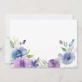 Aangepaste lege paarse blauwe bloem save the date (Voorkant)