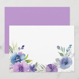 Aangepaste lege paarse blauwe bloem save the date