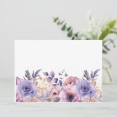 Aangepaste lege paarse mauve bloem save the date (Staand voorkant)