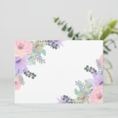 Aangepaste lege paarse roze bloem save the date (Staand voorkant)