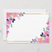 Aangepaste lege roze bloem save the date (Voorkant)