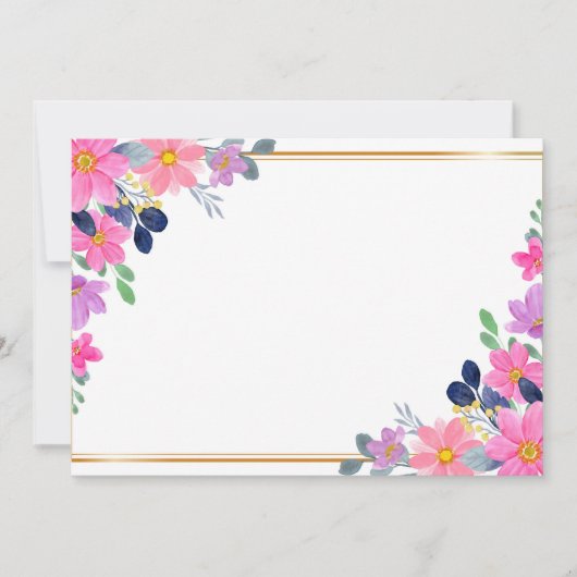 Aangepaste lege roze bloem save the date (Voorkant)