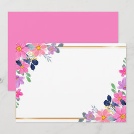 Aangepaste lege roze bloem save the date