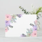 Aangepaste lege roze paarse bloem save the date (Staand voorkant)