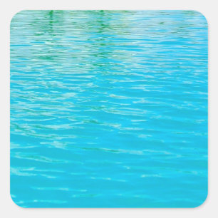 Aangepaste lege sjabloon blauwgroen zeewater vierkante sticker