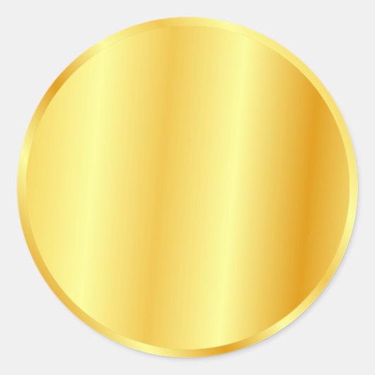 Aangepaste lege Sjabloon Faux Gold Metallic look Ronde Sticker (Voorkant)