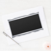 Aangepaste lege sjabloon namaak zilver zwart tekst rechthoekige sticker (Envelop)