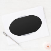 Aangepaste lege sjabloon nep zilver zwart elegant ovale sticker (Envelop)