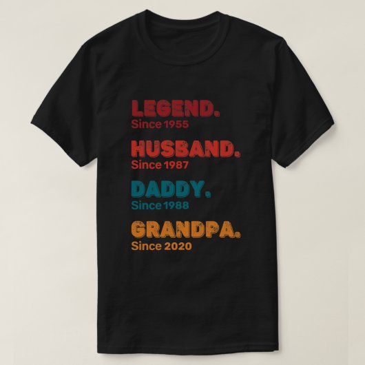 Aangepaste Legend Husband papa Grandpa Aangepast  T-shirt (Design voorkant)