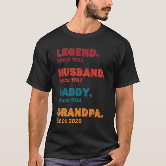 Aangepaste Legend Husband papa Grandpa Aangepast  T-shirt (Voorkant)