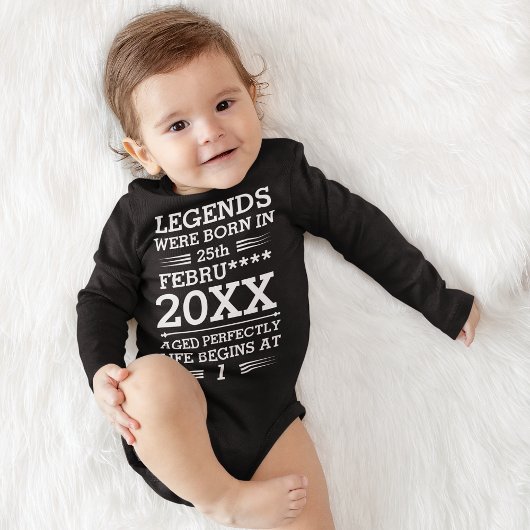 Aangepaste Legenda zijn geboren op datum Maand Jaa Romper