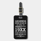 Aangepaste Legenda zijn geboren op maandjaarbasis Bagagelabel (Voorkant verticaal)