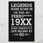 Aangepaste Legenda zijn geboren op maandjaarbasis Briefpapier (Achterkant)