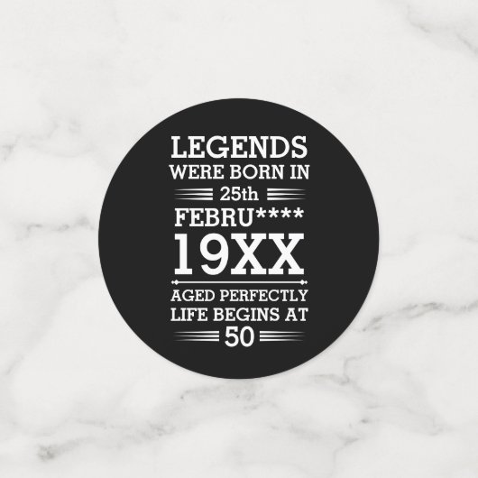 Aangepaste Legenda zijn geboren op maandjaarbasis Confetti (Kleine voorkant)