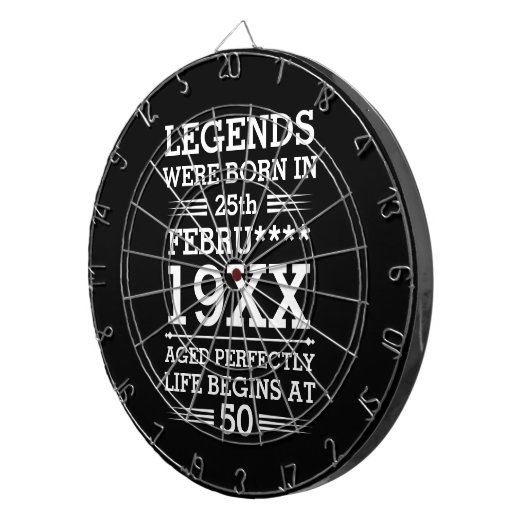 Aangepaste Legenda zijn geboren op maandjaarbasis Dartbord (Voorkant Rechts)