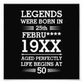 Aangepaste Legenda zijn geboren op maandjaarbasis Foto Afdruk (Voorkant)