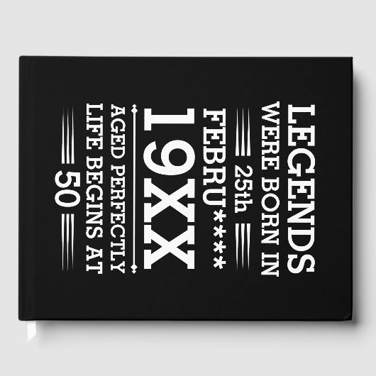 Aangepaste Legenda zijn geboren op maandjaarbasis Gastenboek (Voorkant)