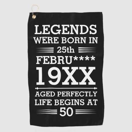 Aangepaste Legenda zijn geboren op maandjaarbasis Golfhanddoek (Voorkant)