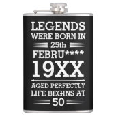 Aangepaste Legenda zijn geboren op maandjaarbasis Heupfles (Voorkant)