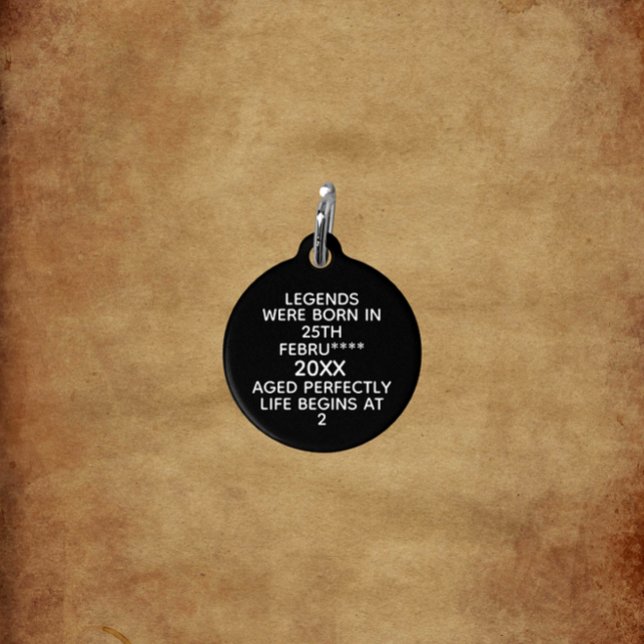 Aangepaste Legenda zijn geboren op maandjaarbasis Huisdierpenning (Creator heeft geüpload)