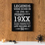 Aangepaste Legenda zijn geboren op maandjaarbasis Imitatie Canvas Print<br><div class="desc">Aangepaste legendes zijn geboren op de leeftijd van de maand... kunnen een geweldig ontwerp zijn om je geboortedatum en je leeftijd voor iedereen te shows. Het kan ook een groot cadeau zijn voor elk verjaardagsvolk en het kan een geweldige cadeau zijn voor je vriend en familielid tijdens evenementen of zonder...</div>