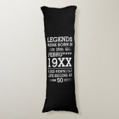 Aangepaste Legenda zijn geboren op maandjaarbasis Lichaamskussen (Voorkant Verticaal)