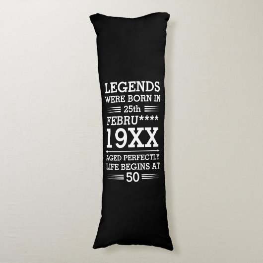 Aangepaste Legenda zijn geboren op maandjaarbasis Lichaamskussen (Voorkant Verticaal)