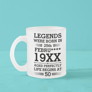 Aangepaste Legenda zijn geboren op maandjaarbasis Matglas Koffiemok