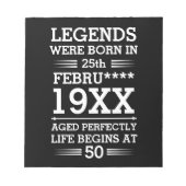 Aangepaste Legenda zijn geboren op maandjaarbasis Notitieblok (Voorkant)