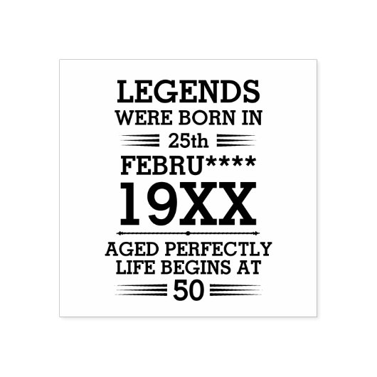 Aangepaste Legenda zijn geboren op maandjaarbasis Rubberstempel (Afrduk)