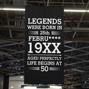 Aangepaste Legenda zijn geboren op maandjaarbasis Spandoek