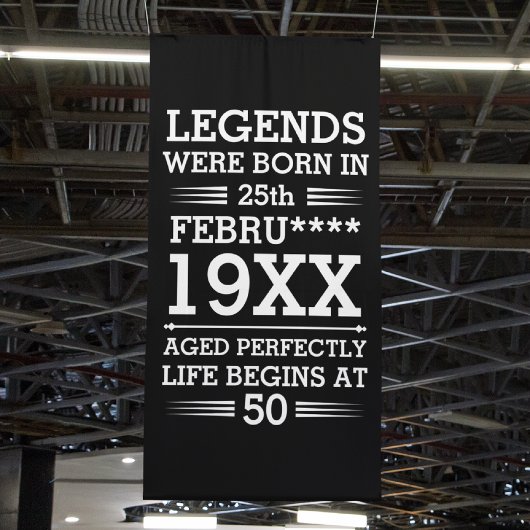 Aangepaste Legenda zijn geboren op maandjaarbasis Spandoek