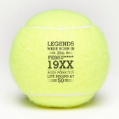 Aangepaste Legenda zijn geboren op maandjaarbasis Tennisballen (Voorkant)