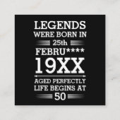 Aangepaste Legenda zijn geboren op maandjaarbasis Vierkante Visitekaartje (Achterkant)