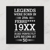 Aangepaste Legenda zijn geboren op maandjaarbasis Vierkante Visitekaartje (Voorkant)