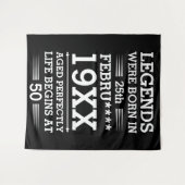 Aangepaste Legenda zijn geboren op maandjaarbasis Wandkleed (Voorkant (horizontaal))