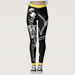 Aangepaste Leggings die SKELETON MET TOPHAT DANCTE