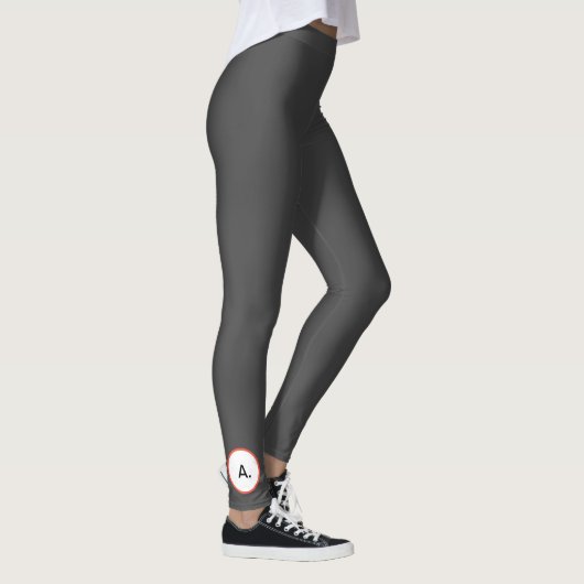 Aangepaste Leggings: GRIJS MET AANGEPASTE INITIAAL Leggings (Rechts)