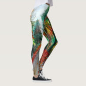 Aangepaste Leggings Herfst Waterverf Kunst (Rechts)