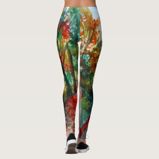 Aangepaste Leggings Herfst Waterverf Kunst (Achterkant)