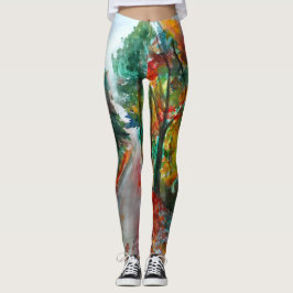 Aangepaste Leggings Herfst Waterverf Kunst