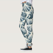 Aangepaste Leggings - Hokusai's The Wave (Links)