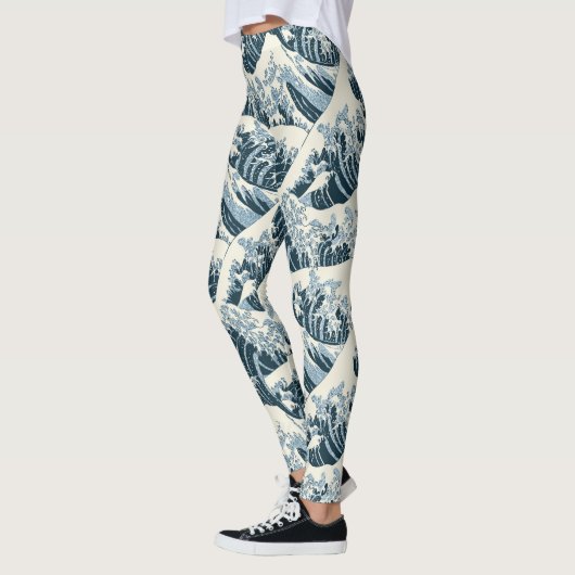Aangepaste Leggings - Hokusai's The Wave (Links)