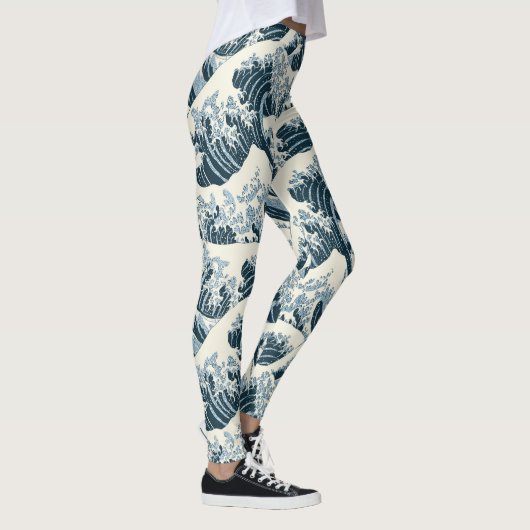 Aangepaste Leggings - Hokusai's The Wave (Rechts)